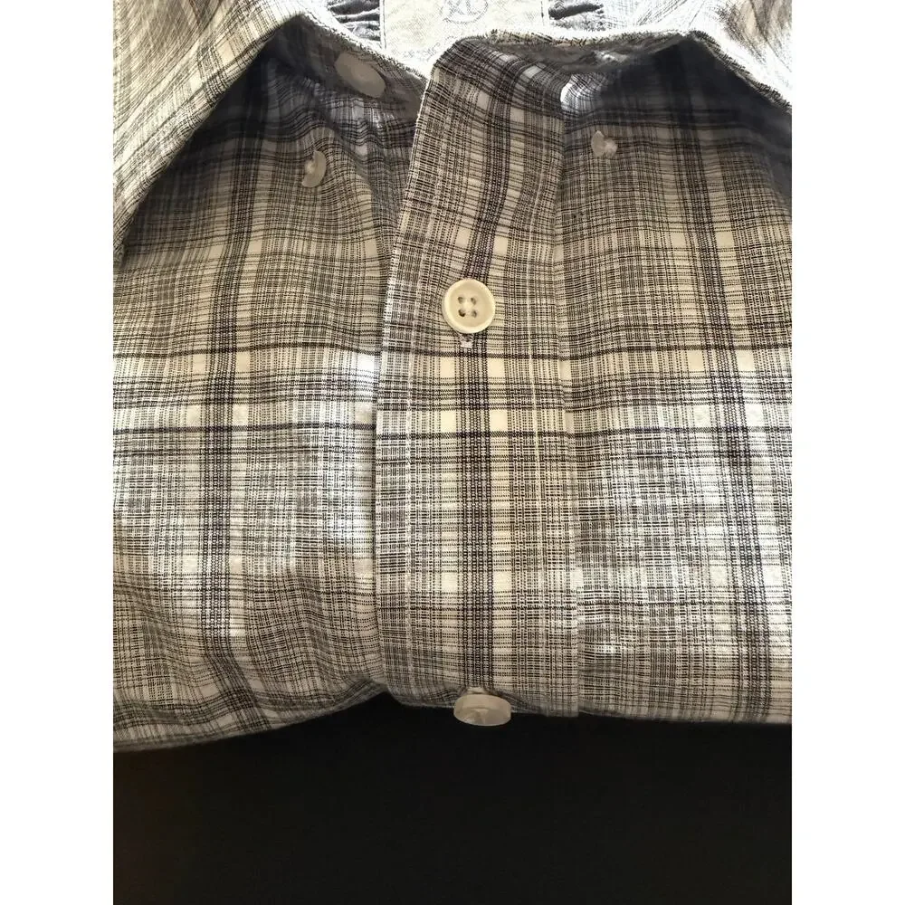 Panhandle Rough Stock Men’s XL Grey Plaid Long Sleeve Button Front Western Shirt - Picture 8 of 8